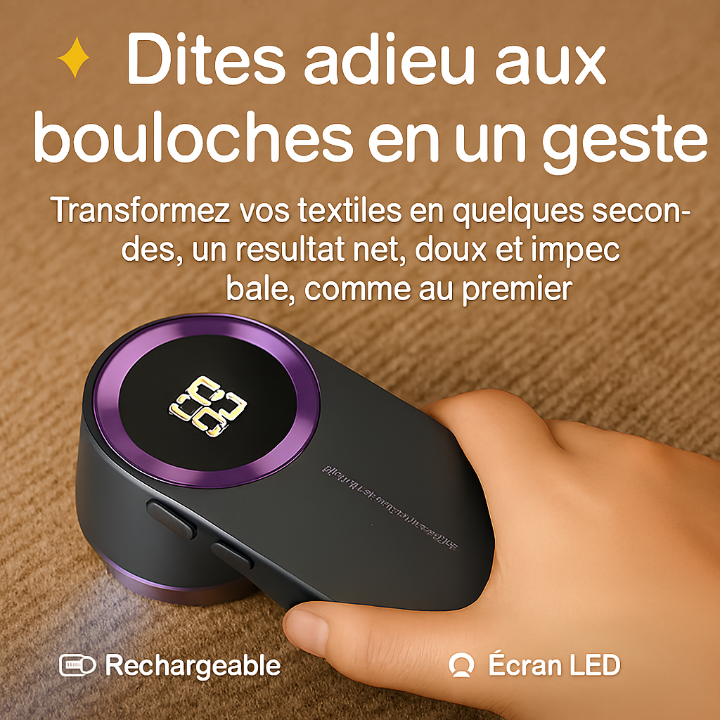 Anti-Bouloches Pro – Design Élégant, USB Recharge